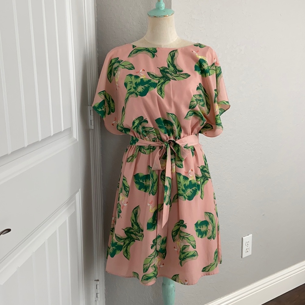 Webster pink and green floral dress